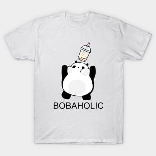 Little Bobaholic Panda Catching Boba! T-Shirt